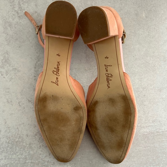 Sam Edelman LARA Scalloped Edge Ankle Strap Block Heel Pumps, Pink 9.5 - Picture 11 of 11